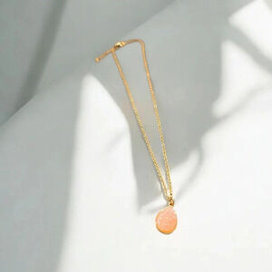Faux Druzy Pendant Gold Plated Necklace